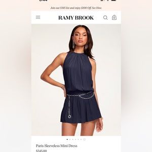 Paris Sleeveless Mini Dress - Navy
